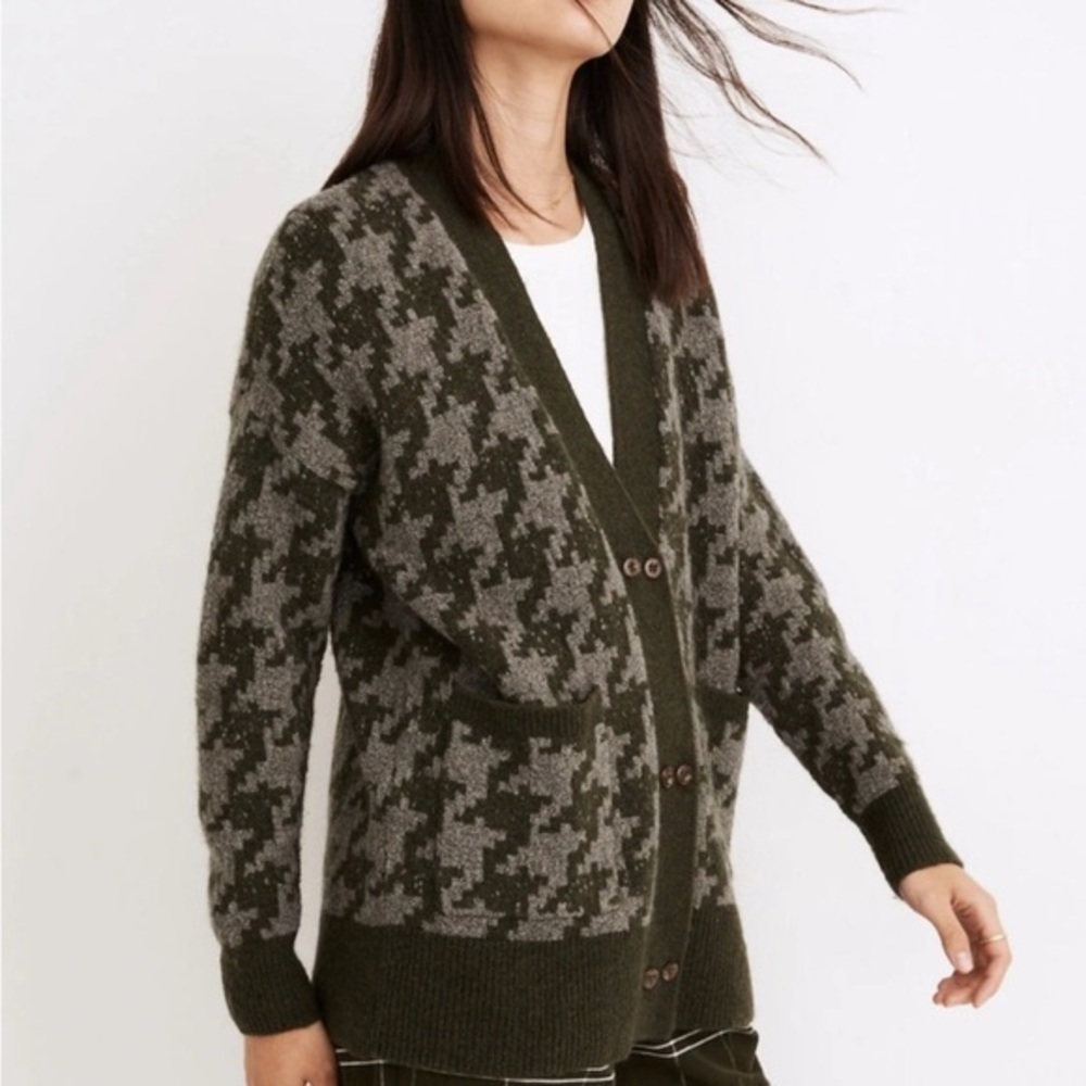 Madewell Allston Double Button Cardigan Heather Pine Small EUC